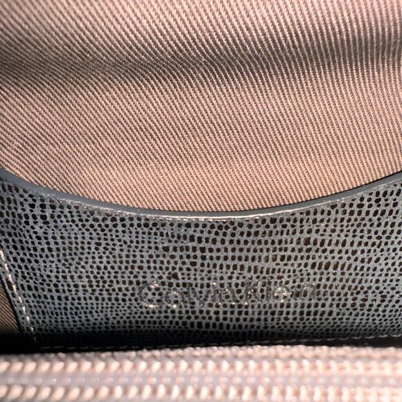 Calvin Klein Blue Metallic Leather Wristlet Wallet Clutch With Mirror - Picture 6 of 9